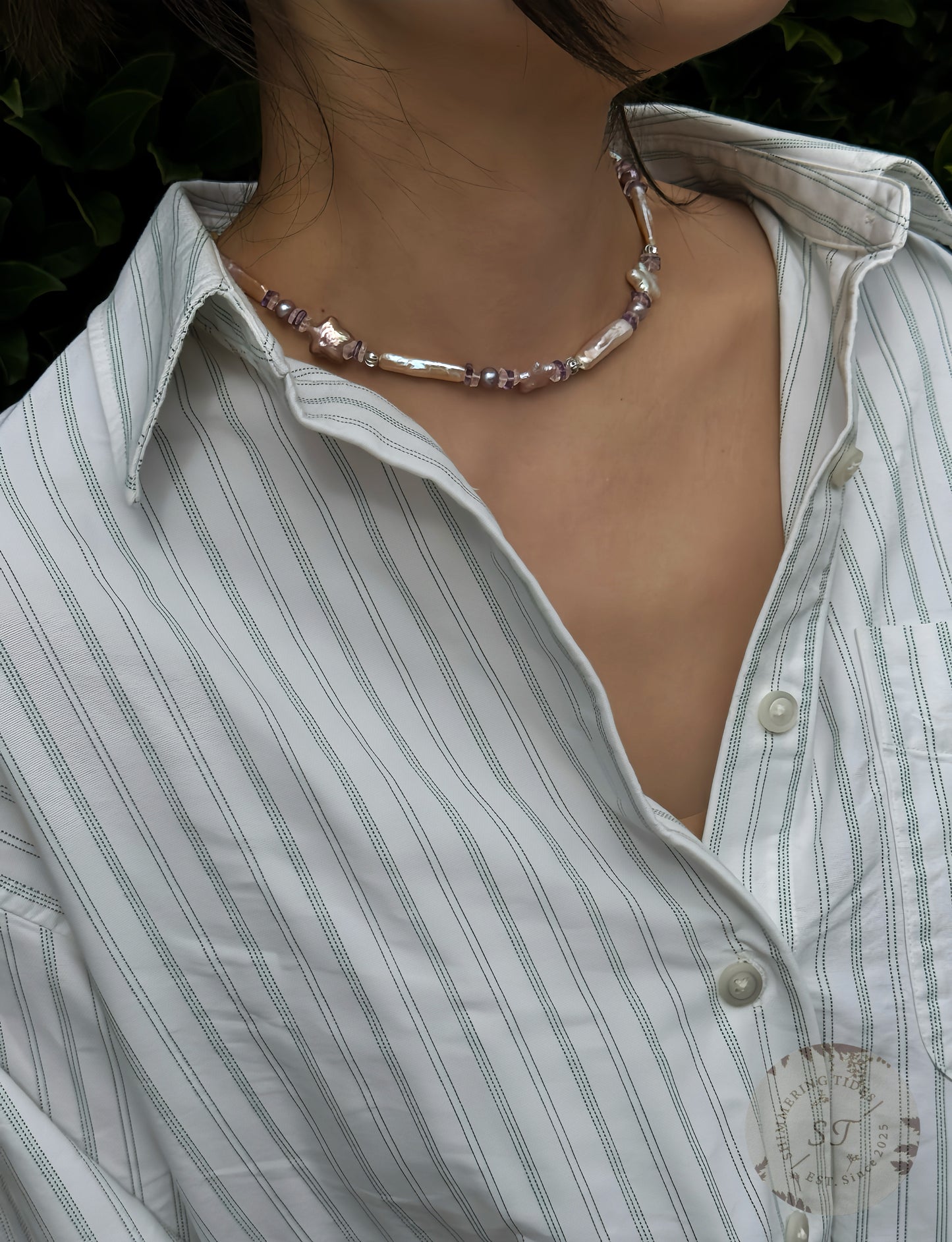 Autumn Love . Star Baroque Pearl Necklace
