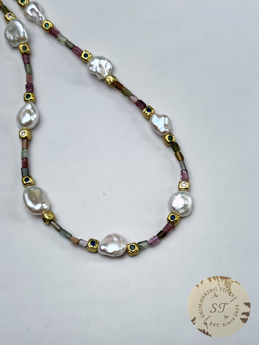 Summer Lights . Baroque with Colourful Tourmaline Necklace