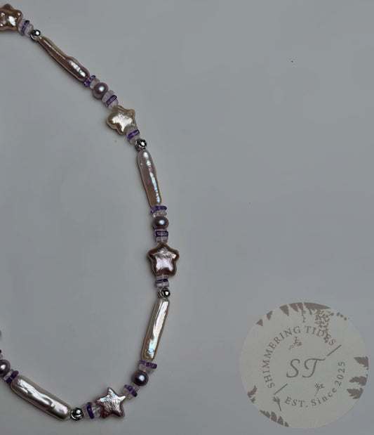 Autumn Love . Star Baroque Pearl Necklace