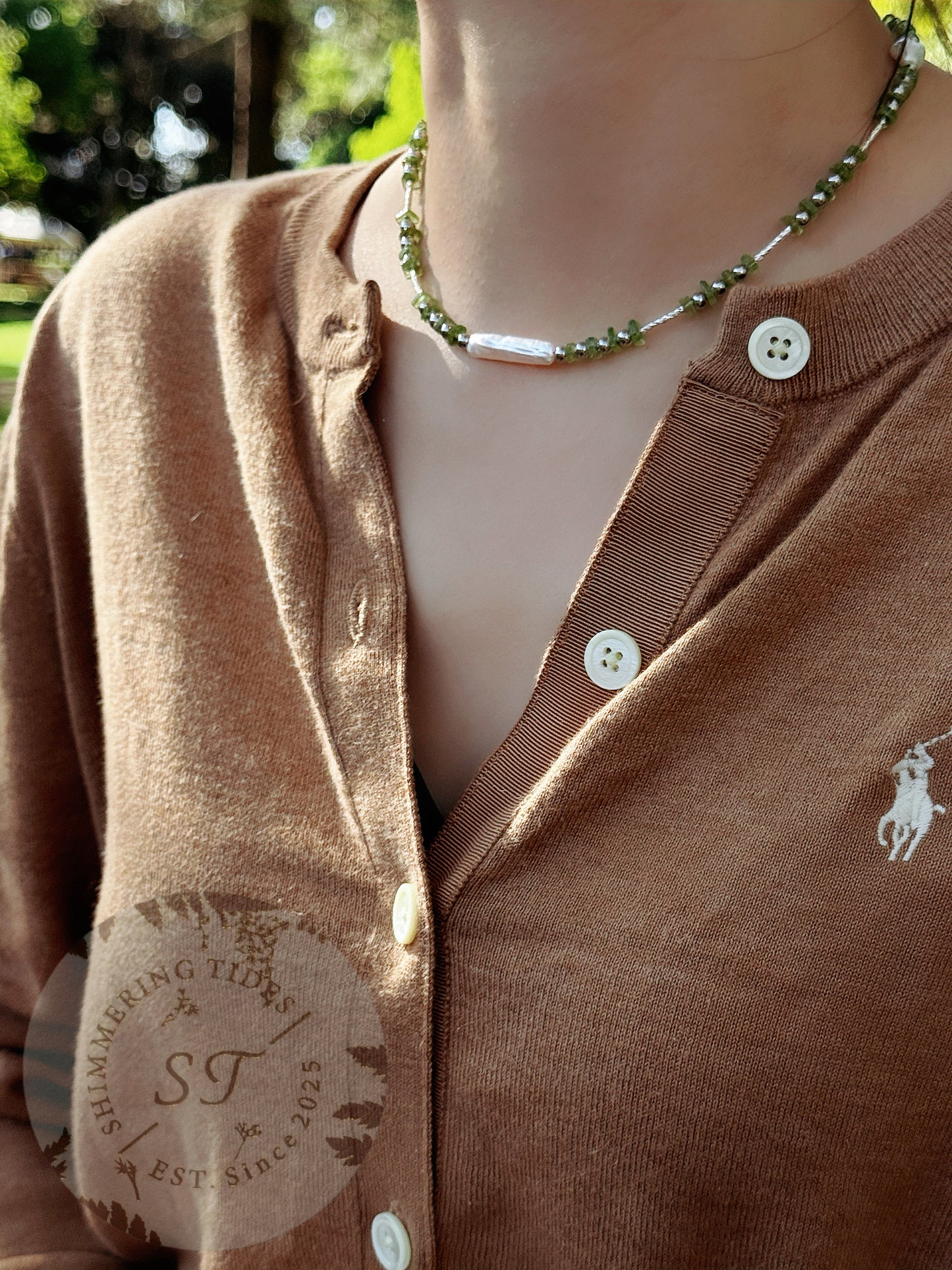 Summer Lights  💚Green Crystal necklace