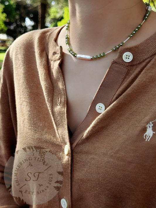 Summer Lights  💚Green Crystal necklace