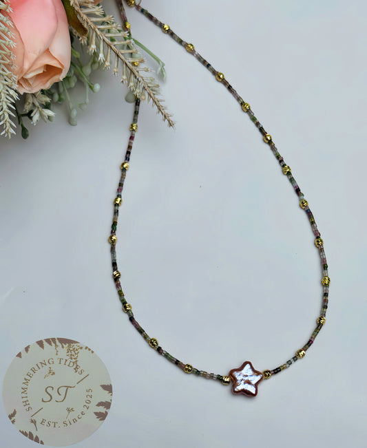 Summer Lights . Star baroque necklace