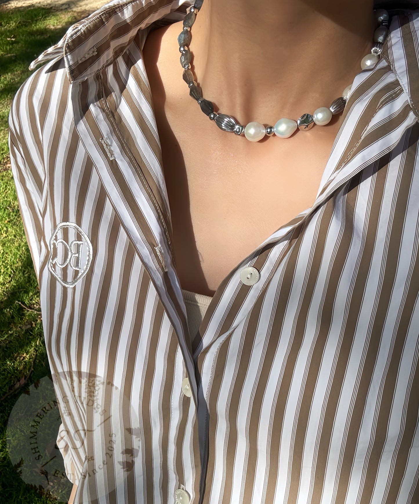 Classic Fabulous . Baroque & Blue Moonstone Necklace