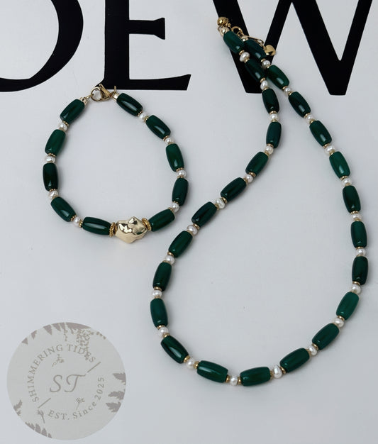 Summer Lights . Green Agete bracelet