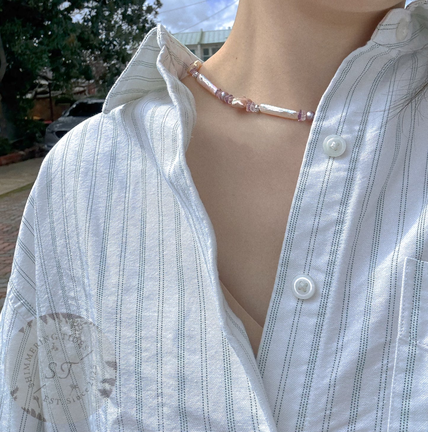 Autumn Love . Star Baroque Pearl Necklace
