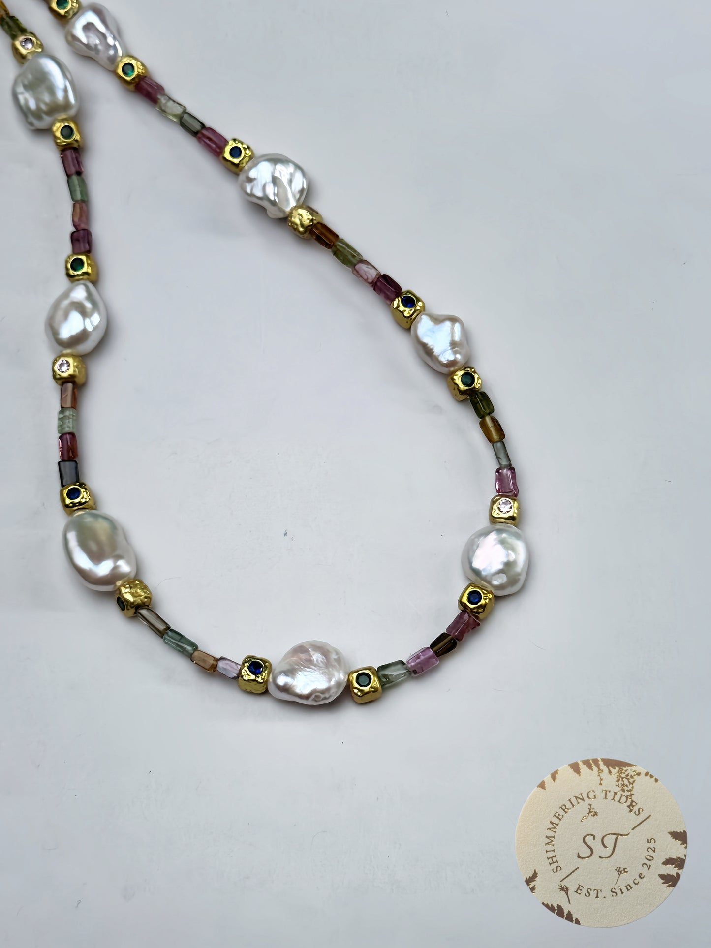 Summer Lights . Baroque with Colourful Tourmaline Necklace