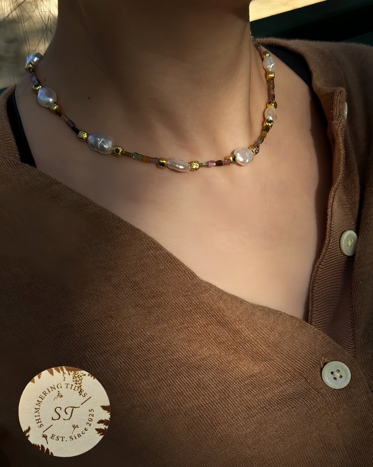 Summer Lights . Baroque with Colourful Tourmaline Necklace